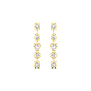 1.00 CTW Multi shape Lab Grown Diamond <b>Drop</b> Earrings, Georgian Cut Down Diamond Dangle Earrings, Vintage Style Bridal Earrings - Product Image 1