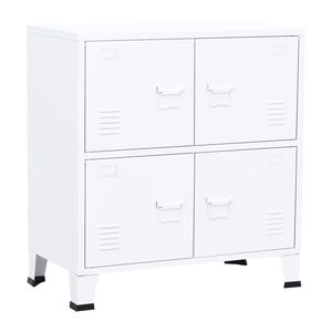 Armoire de rangement en acier blanc et plastique 29,5x15,7x31,5 po pour classement - Product Image 2
