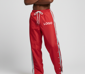 Pantalon de survêtement rouge pour homme, taille élastique, cordon de serrage, logo imprimé sur la bande latérale, joggers décontractés légers pour l'été - Product Image 6