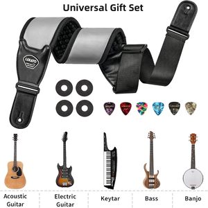 Sangles de guitare LEKATO pour guitare électrique et basse, sangle de guitare rembourrée de 3,5 pouces de large avec rembourrage en néoprène et rembourrage en éponge 3D pour basse - Product Image 3