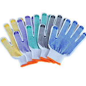 ถุงมือทำงานสำหรับงานก่อสร้าง คลังสินค้า และอุตสาหกรรม ถุงมือผ้าฝ้ายเคลือบ PVC ลายจุด ผู้ผลิตถุงมือกันลื่นเพื่อความปลอดภัย - Product Image 5