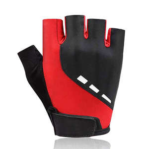 Gants de course à demi-doigts haut de gamme en cuir avec rembourrage en gel, portables pour la course sur route, confortables et antidérapants - Product Image 1