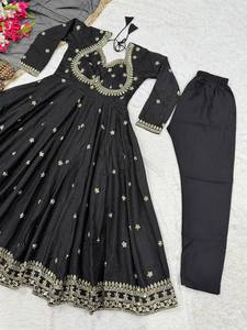 Ropa étnica india Georgette Heavy Sequence Work Anarkali Vestidos para bodas y festivales Ropa Mujer Pishwas - Product Image 2