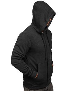 Sudaderas con capucha cálidas ligeras de invierno para hombre con cremallera frontal completa Color sólido Moda con cremallera frontal Liso teñido - Product Image 6