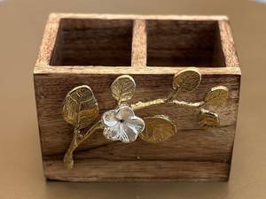Multipurpose Wooden Cutlery Basket <b>Kitchen</b> and Dining Organizer - Product Image 1