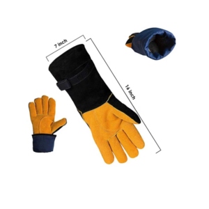 Gants de sécurité industriels en cuir de vachette pleine fleur antidérapants, flexibles, durables et haute performance avec manchette renforcée - Product Image 1