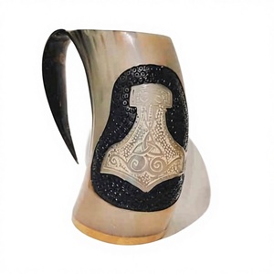 Handcrafted Eco-Friendly Viking Culture Polished Drinking Horn Mug for Beer and Restaurants Christmas Home Decor - Product Image 1