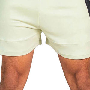 Shorts en tricot blanc uni pour hommes avec poches, cordon de serrage à la taille, séchage rapide, vêtements décontractés - Product Image 6