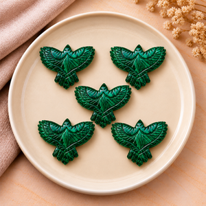 Sculpture d'aigle en malachite de 30 mm, pendentif artisanal en pierre précieuse pour la fabrication de bijoux, décoration, artisanat, fournitures en gros - Product Image 1
