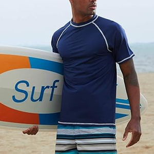 OEM Men Rash Guard T <b>Shirt</b> <b>Compression</b> Short Sleeve Swim <b>Shirt</b> UV Protection Custom Logo Wholesale Bulk - Product Image 4