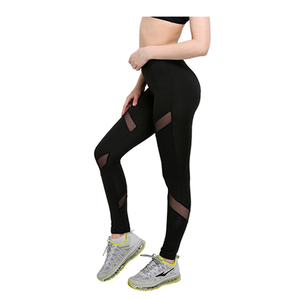 Leggings de yoga taille haute 240g imprimés par transfert thermique, noir uni, en Spandex/Nylon, taille élastique, séchage rapide, poches avec logo à la taille - Product Image 5
