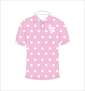 Camisa Polo para Hombre, Color Rosa Claro con Puntos Blancos, Sublimación Personalizada, Manga Corta, Verano, Casual, Transpirable, Ligera, para Golf - Product Image 4