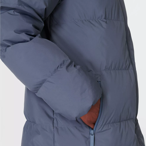 Chaqueta Larga Acolchada de Invierno con Capucha, Mangas Largas, Cierre de Cremallera, Color Sólido, Exterior de Poliéster, Abrigo Grueso y Cálido - Product Image 5