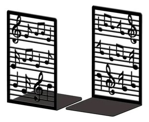 Sujetalibros decorativos con notas musicales de metal para estanterías, soporte para libros resistente, par, decoración para el hogar, oficina, biblioteca - Product Image 6