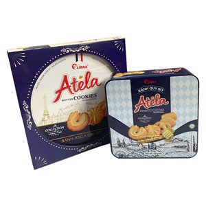 High Quality Butter Cookies 320g <b>Sweet</b> Snack Blue Tin Box Private <b>Packaging</b> - Product Image 6