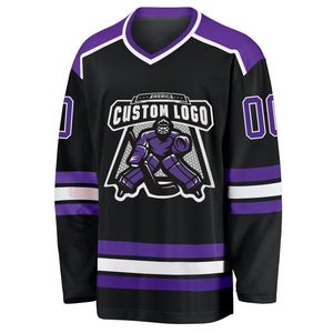 Camiseta de Hockey sobre Hielo Personalizada INDEX, Cuello en V, Manga Larga, Sublimada, Morado y Negro, Unisex para Adultos, Corte Regular, Poliéster que Absorbe la Humedad - Product Image 2