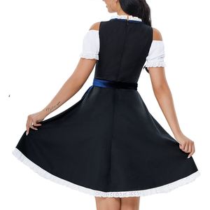 ชุดเดรส Dirndl แบบดั้งเดิมของเยอรมันสำหรับผู้หญิง ขายดีอันดับต้นๆ พร้อมผ้ากันเปื้อนปักลายและเชือกผูก ชุดพื้นเมืองบาวาเรียสำหรับสุภาพสตรี - Product Image 5