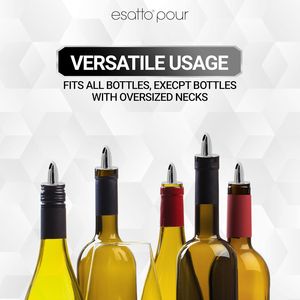 Paquete de 2 Vertedores de Botellas Cromados Clásicos, 4 Accesorios para Vertedores de Licor, para Alcohol, Aceite de Oliva, Máquinas Dispensadoras para Bartenders - Product Image 3