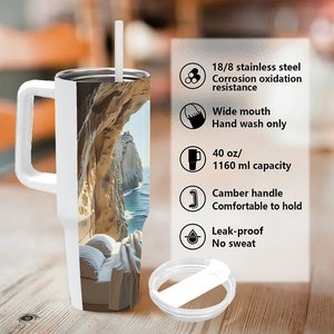 Custom <b>Insulated</b> Tumbler 40oz Stainless Steel Travel <b>Mug</b> With Handle For Outdoor Use - Product Image 5