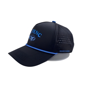 Custom PVC Rubber Patch Logo Performance Golf <b>Cap</b> With 5-Panel Waterproof Men Hat Laser Cut Holes <b>Snapback</b> Closure Multi Colors - Product Image 2