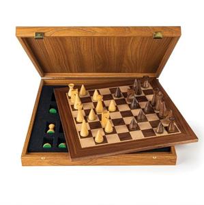 Juego de Ajedrez de Madera Geométrico Minimalista, Estilo Nórdico, Tablero de Madera Sólida, Decoración de Interiores Estética, Tablero de Ajedrez de Madera, Juego de Regalo de Lujo - Product Image 1