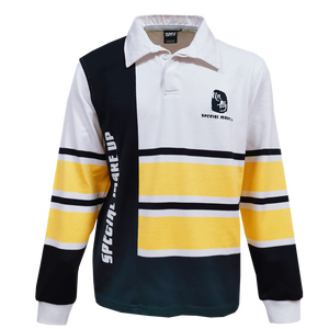 T-shirt de rugby personnalisé pour homme, noir et vert, à manches courtes, 100 % coton tricoté, coupe oversize, écologique et respirant - Product Image 1