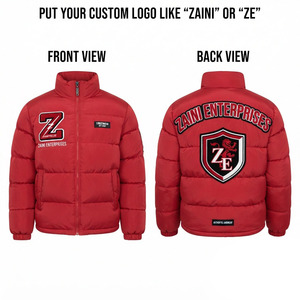Chaqueta Acolchada ZAINI de Poliéster Impermeable y Cortavientos de Primera Calidad, 500 GSM, Color Rojo, con Diseño de Camuflaje Horizontal - Product Image 1