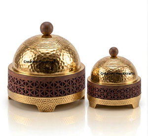 New Arrival Luxury Stainless Steel Modern Oven Safe Dishwasher Safe <b>Food</b> Warmer Casserole Set Hammered <b>Gold</b> Stand Hot Pot - Product Image 3