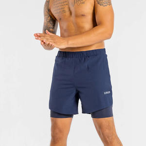 Pantalones Cortos Deportivos de Doble Capa para Hombre, Personalizados, de Secado Rápido, Ecológicos, con Patrón Bordado, Casuales, al por Mayor, de Alta Calidad, con Orificios de Malla - Product Image 4