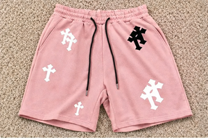 Custom Men Y2K Cross Print Canvas Breathable Eco-Friendly Shorts Streetwear <b>Elastic</b> Waist Casual Summer Hip Hop Gothic Graphic - Product Image 4