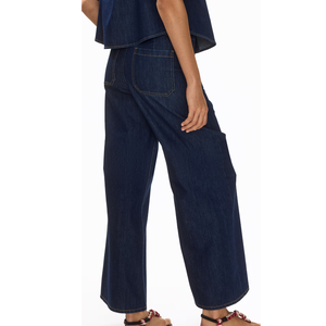 Jean en denim taille haute pour femme, coupe décontractée, jambe large, pantalon décontracté, streetwear tendance, design personnalisé, marque privée - Product Image 2