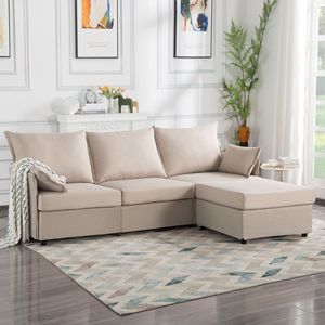 Canapé sectionnel 93.7 avec ottoman, meubles élégants pour salon - Product Image 1