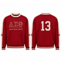 Sudadera Delta Sigma Theta con Cuello Redondo, Color Rojo con Estampado '13' en la Espalda, Unisex, Informal, para Otoño