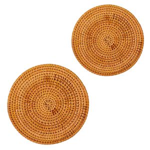 Tendencia en Moda: Platos de Mimbre Tejido, Manteles Individuales de Mimbre Natural, Decoración para Colgar en la Pared y Protector de Mesa de Comedor - Product Image 1
