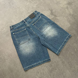 Shorts en jean pour hommes, délavés effet vieilli, brodés, personnalisables en usine - Product Image 3