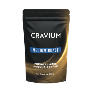 กาแฟคั่วกลางบดละเอียด 250 กรัม แบรนด์ส่วนตัว คั่วระดับกลางที่สมดุล ให้รสชาติกลมกล่อม หอมกรุ่น - Product Image 1