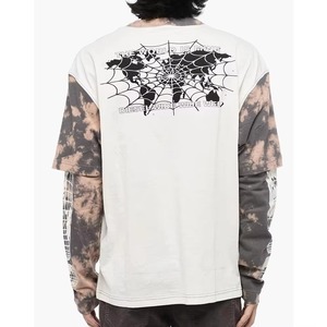 T-shirts à manches longues double couche 100% coton, imprimés sur mesure, écologiques, respirants, vente en gros pour hommes, t-shirts double couche pour hommes - Product Image 2