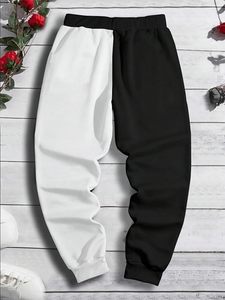 Pantalon de jogging pour homme à carreaux avec imprimé lettres, taille à cordon de serrage et poches - Product Image 4