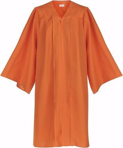 Túnica de Graduación Naranja para Mujer, Túnica Académica de Poliéster Mate para Ceremonia Escolar, Talla Adulto - Product Image 2