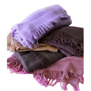 Écharpe en gaze de rayonne 60% coton 40% de fabrication japonaise 60cm * 185cm Bemberg Thermo Muffler Laine brune et mélanges pour femmes CUSTOM THStm - Product Image 2