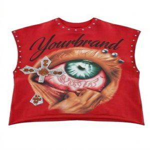 Camiseta sin Mangas para Hombre de Alta Calidad, con Estampado Digital Personalizado, Lavado Ácido, Estilo Vintage, 100% Algodón, con Bajo sin Rematar - Product Image 6