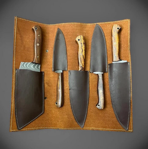 Juego de Cuchillos de Cocina Premium LEGACY BLADES de 5 Piezas, Acero de Damasco Sostenible, Ambidiestros, con Mangos de Madera, Hojas de 67 Capas - Product Image 4
