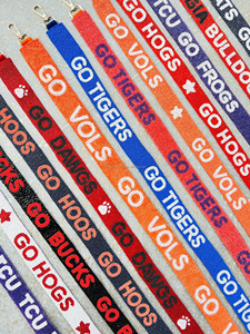 Custom Beaded <b>Webbing</b> Straps With Raised Text For College Game Day Fashion Accessories - Product Image 2
