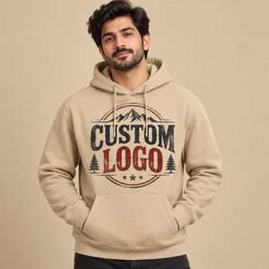 Sweat-shirt à capuche bleu uni pour homme, coupe classique, décontracté, manches longues, avec poche kangourou, unisexe, 100% coton lourd - Product Image 2