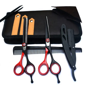Muestra gratis de 7 pulgadas de alta calidad de diseño personalizado y tijera de peluquero de color tijera de corte de pelo profesional con logotipo personalizado - Product Image 1