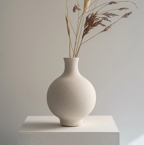 Andmade Modern Matte Finish <b>Ceramic</b> <b>Vase</b> Eco-Friendly Scratch Resistant Anti-Slip Base Tabletop Living Room Office Centerpiece - Product Image 2