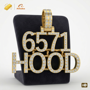 เครื่องประดับฮิปฮอปแบบยูนิเซ็กซ์ จี้ห้อยตัวอักษรหรือตัวเลขประดับเพชรโมอิสซาไนต์ทรงเหลี่ยมเจียระไนสวยงาม ทำจากเงินแท้ 925 เหมาะสำหรับงานปาร์ตี้และโอกาสต่างๆ - Product Image 2