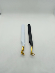 Professional <b>Micro</b> Fiber Tip Eyelash <b>Extension</b> Tweezers Precision Stainless Steel Volume Isolation Lash Tools In Black & White - Product Image 6