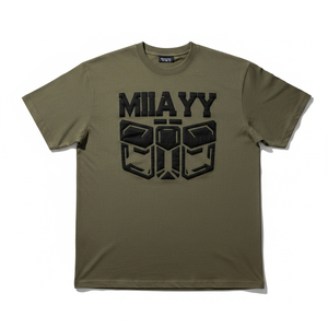 เสื้อสตรีทแวร์พิมพ์ลายพัฟฟ์ เสื้อยืดโอเวอร์ไซส์ลายกราฟิกสำหรับผู้ชาย เสื้อยืดคอตตอนเนื้อหนาคุณภาพสูง - Product Image 1