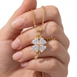 Collar con Colgante de Diamante Cultivado en Laboratorio, Corte Corazón, Plata de Ley 925, Chapado en Oro, Amuleto de la Suerte para Boda, Personalizado para Mujer - Product Image 1